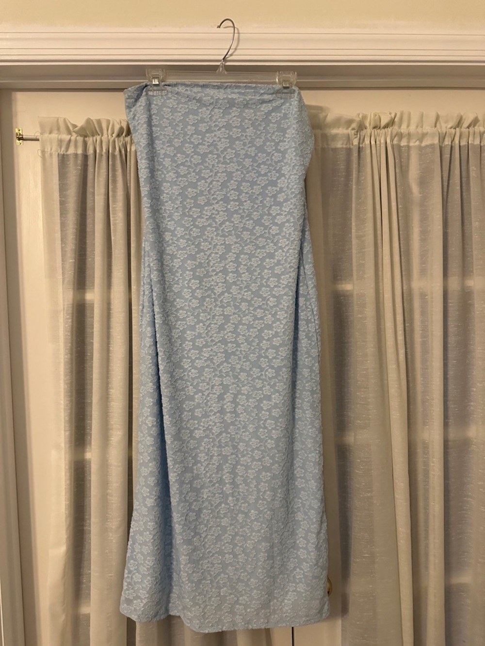 Women's Light Blue Lace Maternity Dress